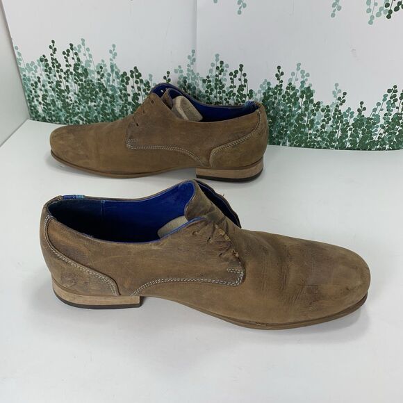 John Fluevog Leather Distressed Brown Blue Oxfords Mens Size 8M main image 13